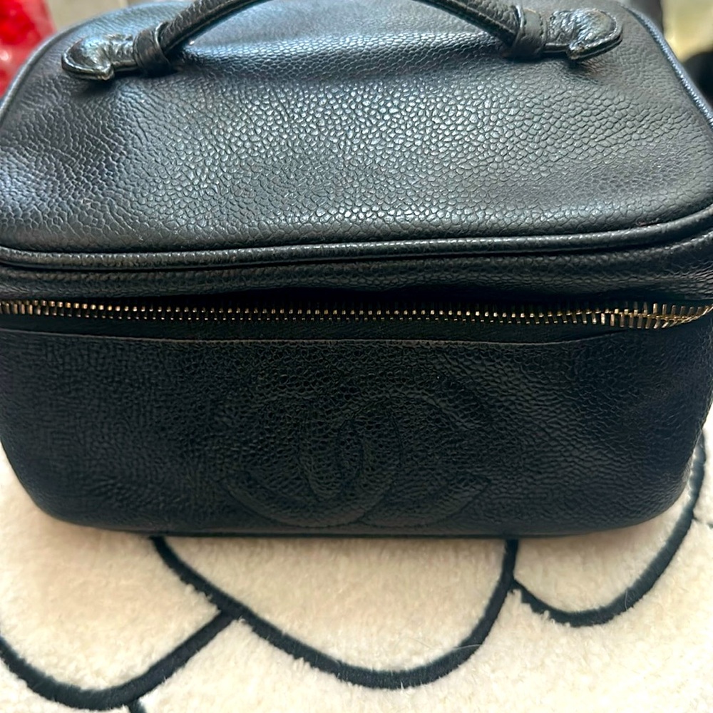 Chanel caviar leather $3500 retail clutch or make up bag
